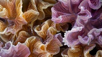Scanning electron microscope image of highly branched villi in the small intestine photo