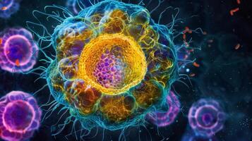 A highresolution image of the nucleolus a prominent structure inside the ovum that plays a vital role in protein synthesis photo