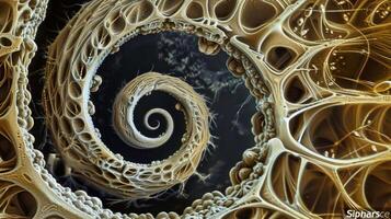 An SEM image revealing the delicate spiral shape of a cells tail used for propulsion photo