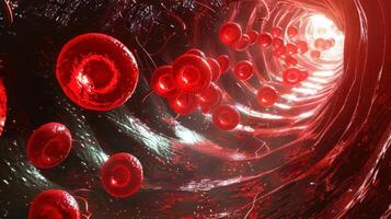 Metaphase image of a stretched alveolus with red cells visibly passing through its walls and exchanging oxygen and carbon dioxide photo