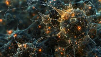 An intricate network of endocrine cells connected by a complex system of ducts and actively releasing hormones photo