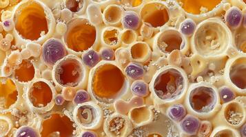 A collection of adipocytes or fat cells interspersed with developing cells in the bone marrow photo