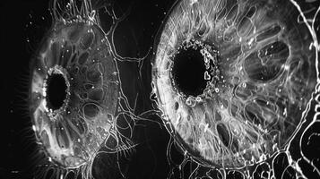 Switching to black and white imaging the varied shapes and textures of the retinal cells are more striking photo