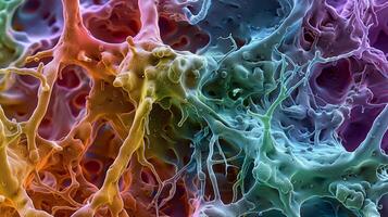 Intricate web of endothelial cells controlling the transfer of oxygen and nutrients from to brain tissue photo