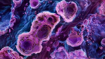 The distinct shapes and sizes of eccrine sweat gland cells are highlighted in this microscopic image demonstrating their intricate role in the regulation of body temperature photo