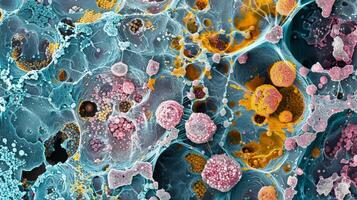 A thin section transmission electron microscopy image of a nuclear pore complex revealing its structural details and interactions with other cellular components photo