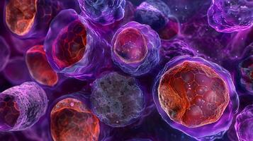A microscopic image of a bone marrow organoid demonstrating the formation of a natural stem cell niche with all its components including stromal cells osteoblasts and adipocytes photo