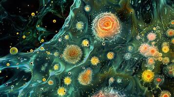 A micrograph of the nuclear envelope interacting with the endoplasmic illustrating their interconnected nature photo