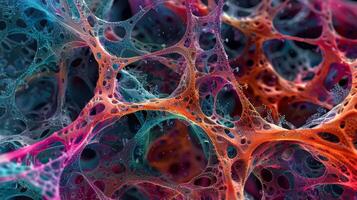 In this image we see a complex web of collagen and elastin fibers which make up the extracellular matrix photo