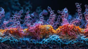 An image capturing the attachment of specialized proteins to the tight junctions linking them to the underlying cytoskeleton and providing structural support photo