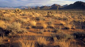 un escabroso Desierto paisaje con sp vegetación hogar a Desierto animales me gusta coyotes correcaminos y escorpiones foto