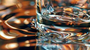 The perfect smoothness of the glass creates a mirrorlike effect reflecting the colors and textures of objects p on top photo