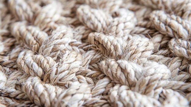 The varying thickness of the braids gives the rug a subtle undulating texture adding depth and dimension to its overall appearance photo