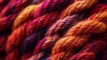 The deep and rich colors of the wool strands create an inviting texture reminiscent of warm and cozy winter nights spent by the fire photo