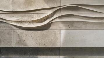 Upon closer examination the texture of the concrete accent wall resembles a natural stone with subtle swirls and variations that mimic the raw beauty of nature photo