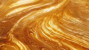 Distinctive oak grain swirls in a polished finish giving off a warm golden glow photo
