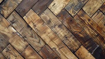 The texture of a herringbone wooden floor with its smooth surface and visible lines showing the direction of the planks photo