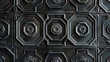 Geometric Intricacy Bold geometric shapes and precise lines adorn this embossed ceiling tile creating a stunning display of pattern and texture photo
