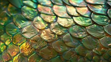 Shiny Scales This image highlights the glossy sheen of reptile skin. The scales reflect light creating a shimmering effect giving them the appearance of jewels photo