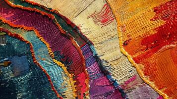 Rich and vibrant colors pop against the co and rugged texture of this tapestry creating a mesmerizing visual feast for the eyes photo