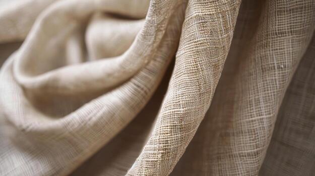 Crosshatch Design The unique texture of this linen curtain can be seen in its crosshatch pattern where intersecting lines create a slightly raised and tactile surface photo