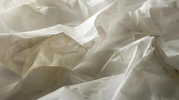 A closeup of a folded piece of paper its creases and wrinkles creating a play of light and shadow adding depth and dimension to its texture photo