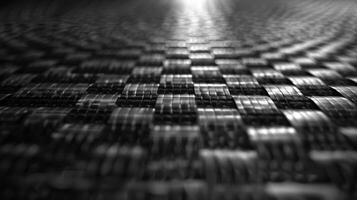 The repeating pattern of the carbon fiber weave creates a mesmerizing visual texture drawing the eye in deeper with each line and curve photo