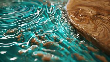 The glossy finish of the epoxy coating on the board has a ripple effect like a serene pond disturbed by a pebble photo