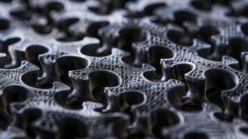 The pattern of the mesh resembles a complex jigsaw puzzle with each piece perfectly fitting into the next photo