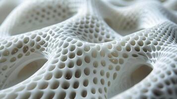 A soft and spongy surface almost spongelike in appearance that gives a tactile impression of a flexible and lightweight 3D printed material photo