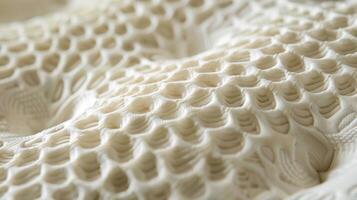 A closeup of a smart fabric showcases a unique texture resembling the bumpy and tactile feel of a raised honeycomb photo