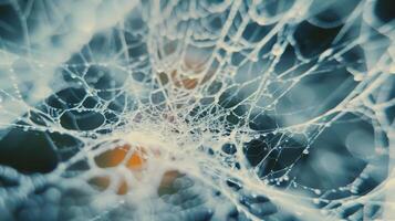 Small delicate threads intertwined in a chaotic yet beautiful web reminiscent of a spiders intricate web photo
