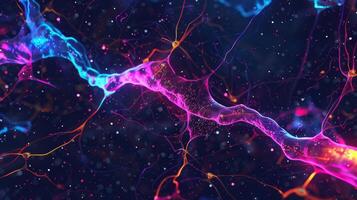 An image of neural cells migrating and ing together to form a functional network guided by chemotactic growth factors photo