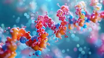 A closeup view of a DNA strand with ylated segments representing the epigenetic mechanism of DNA ylation in gene silencing photo