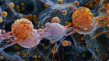 Cancer cells using amoeboid and mesenchymal movement to infiltrate tissues photo