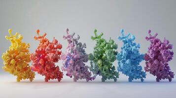 A series of images showcasing how molecular chaperones assist in the formation of protein complexes by ensuring that all subunits are folded correctly before assembly photo
