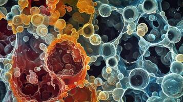 Microscopic view of accumulated lipofuscin granules within a cellular vacuole a common characteristic of senescent cells photo