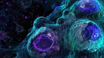 A highresolution image of cancer cells secreting inflammatory factors to promote tissue invasion photo