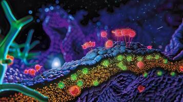 Epifluorescence microscopy shows the localization of key proteins involved in regulating chloride secretion including signaling molecules and receptors photo