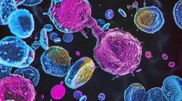 Micrograph showing autoantibodies binding to a tissue and triggering autoreactive T cells in a patient with Hashimotos thyroiditis photo