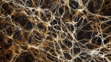 An intricate web of axonal fibers shows signs of fragmentation and degeneration disrupting normal nerve function photo