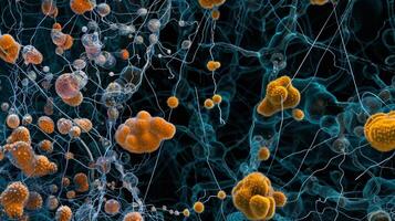 Intricate network of biochemical pathways involved in the breakdown of carbohydrates photo