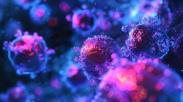 Fluorescence microscopy image showing the activation of autoreactive T cells in a patient with systemic lupus erythematosus photo