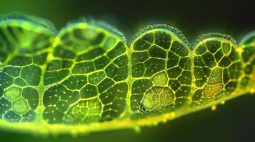 Closeup of a plant leaf illustrating the daily variation in stomatal opening and closing rates under the control of circadian rhythmregulated guard cells photo