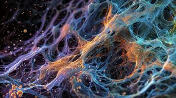 A series of nucleation sites where collagen molecules begin to selfassemble into fibers photo
