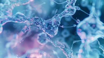 A timelapse series showing the dynamic process of collagen formation from individual molecules to fully formed fibers photo