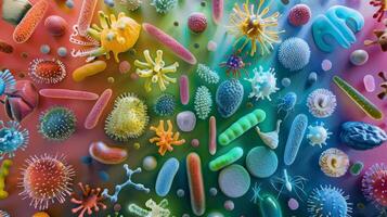 The diverse range of microbial species present in the human gut with each one playing a crucial role in maintaining overall health and wellness photo