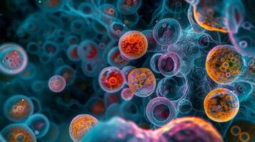 A microscopic view of a genechanging its shape and structure to fit into the targeted cells membrane photo