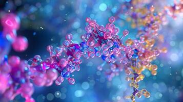 A 3D model of a hormone receptor bound to its ligand exhibiting the complex arrangement of atoms and bonds essential for their interaction photo