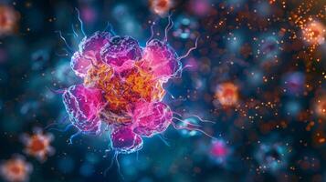 A striking contrast between the interacting surfaces of a T cell and antigenpresenting cell highlighting the essential role of immune synapse formation in immune system function photo
